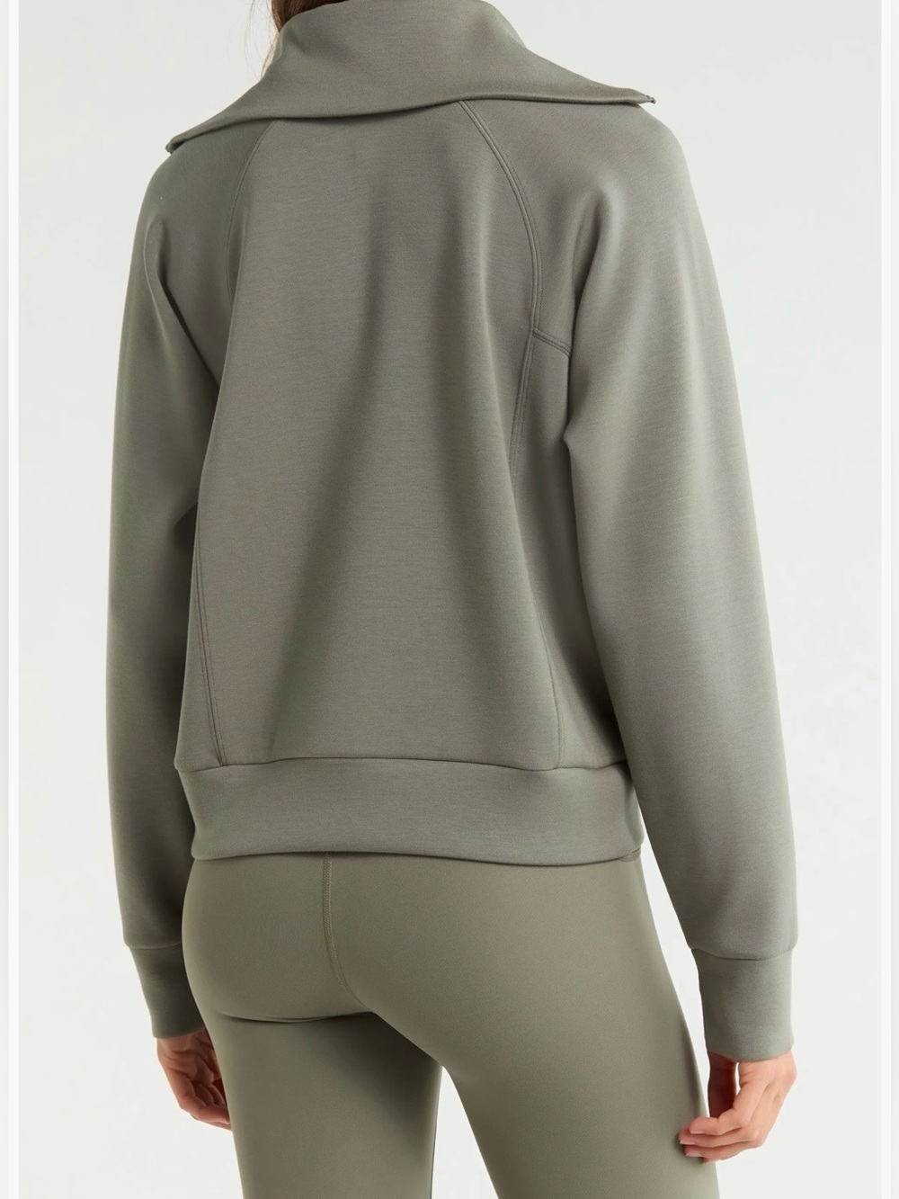 SPANX Light Gray  AirEssentials Half Zip Sweatshirt Large - Picture 3 of 13